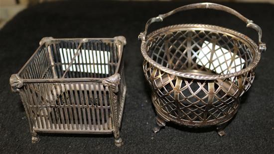 2 silver baskets